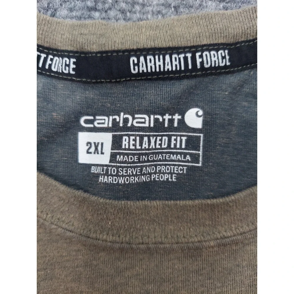 Lot of 2 Carhartt Shirt Mens 2XL Red Brown Long Sleeve Force Loose Relaxed READ